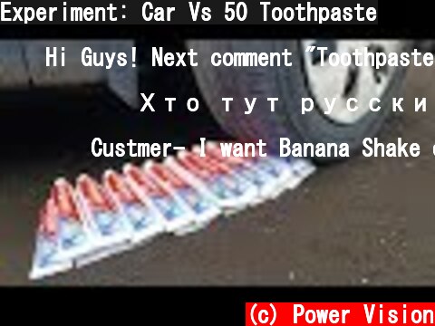 Experiment: Car Vs 50 Toothpaste  (c) Power Vision