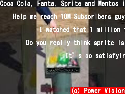 Coca Cola, Fanta, Sprite and Mentos in Balloons #Shorts  (c) Power Vision