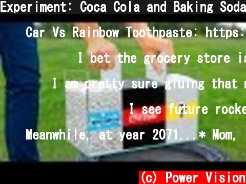 Experiment: Coca Cola and Baking Soda! Super Reaction!  (c) Power Vision