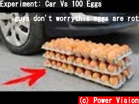 Experiment: Car Vs 100 Eggs  (c) Power Vision