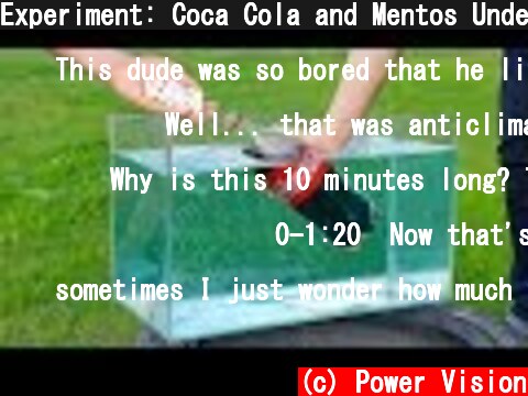 Experiment: Coca Cola and Mentos Under Water  (c) Power Vision