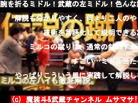 腕を折るミドル！武蔵の左ミドル！色んな蹴り技を解説しました。  (c) 魔裟斗&武蔵チャンネル ムサマサ!
