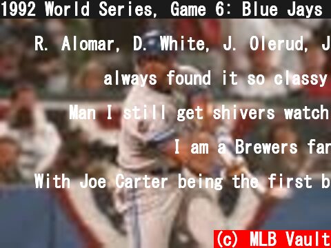 1992 World Series, Game 6: Blue Jays @ Braves  (c) MLB Vault