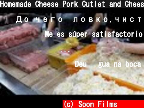 Homemade Cheese Pork Cutlet and Cheese Tteokgalbi / 수제 치즈 돈까스와 치즈 떡갈비 / Korean Food  (c) Soon Films 순필름