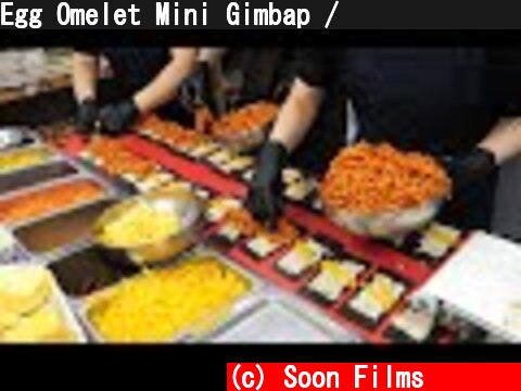 Egg Omelet Mini Gimbap / 계란 꼬마김밥 / Korean Street Food  (c) Soon Films 순필름