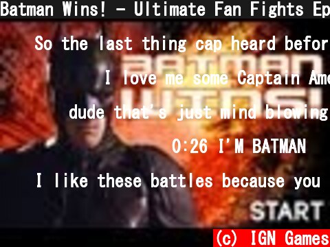 Batman Wins! - Ultimate Fan Fights Ep. 1 [Batman vs Captain America]  (c) IGN Games