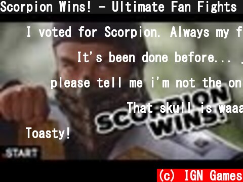 Scorpion Wins! - Ultimate Fan Fights Ep. 2 [Street Fighter vs Mortal Kombat]  (c) IGN Games