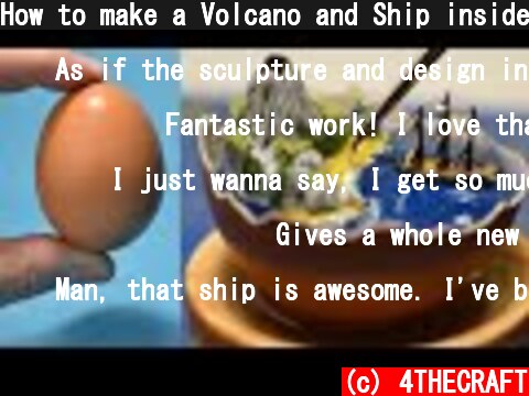 How to make a Volcano and Ship inside an EGG/Diorama/Polymer Clay/Epoxy resin Art  (c) 4THECRAFT