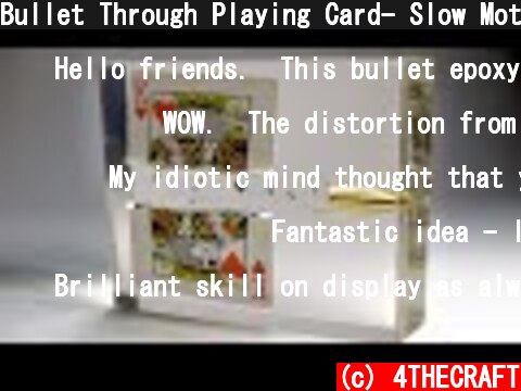Bullet Through Playing Card- Slow Motion Epoxy Resin Art  (c) 4THECRAFT
