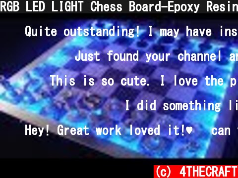RGB LED LIGHT Chess Board-Epoxy Resin & Wood, Nuts & Bolts Chess -DIY  (c) 4THECRAFT