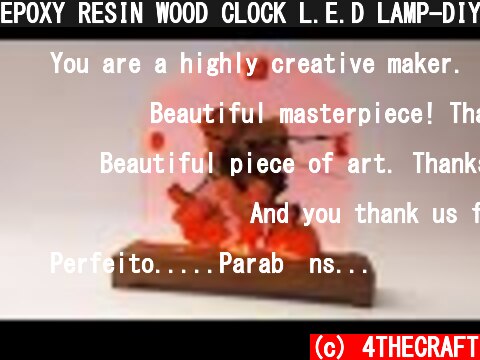 EPOXY RESIN WOOD CLOCK L.E.D LAMP-DIY  (c) 4THECRAFT