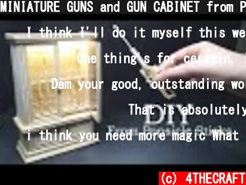 MINIATURE GUNS and GUN CABINET from Popsicle Sticks (+ Fortnite Hunting Rifle)-DIY  (c) 4THECRAFT