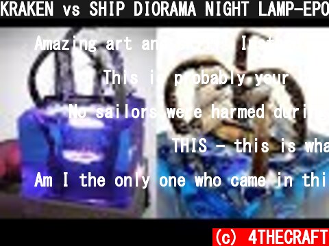 KRAKEN vs SHIP DIORAMA NIGHT LAMP-EPOXY RESIN and WOOD -DIY  (c) 4THECRAFT