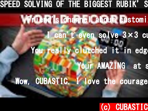 SPEED SOLVING OF THE BIGGEST RUBIK’S CUBE IN THE WORLD 19x19x19  (c) CUBASTIC