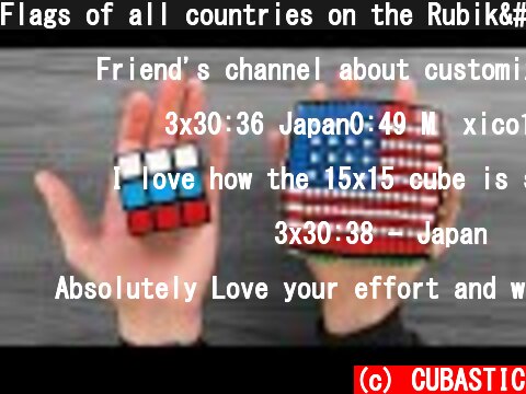 Flags of all countries on the Rubik's Cube [3x3 - 15x15]  (c) CUBASTIC