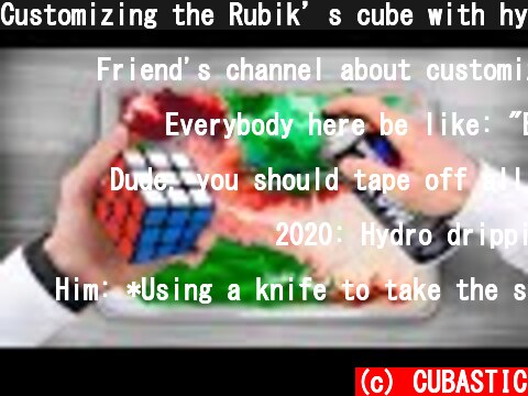 Customizing the Rubik’s cube with hydro dipping and try to solve it | Rubik’s cube DIY  (c) CUBASTIC