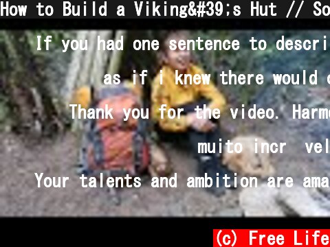 How to Build a Viking's Hut // Solo Bushcraft Camping (Full-video)  (c) Free Life