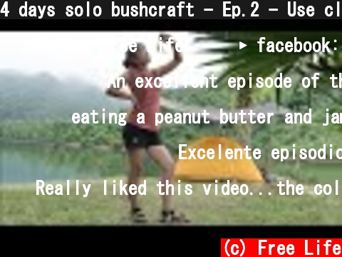 4 days solo bushcraft - Ep.2 - Use clean water from natural water, fishing, cooking, an exciting day  (c) Free Life