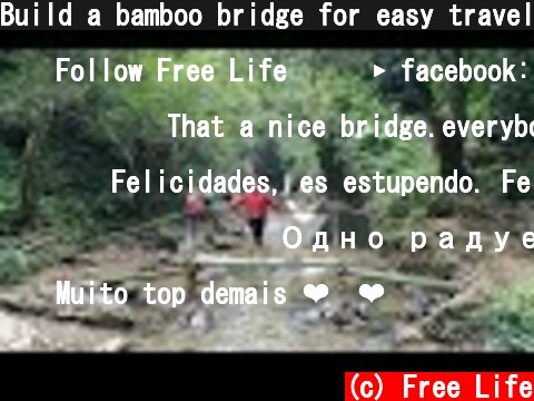 Build a bamboo bridge for easy travel in cold winter - Free Life  (c) Free Life