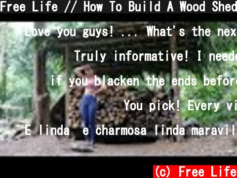 Free Life // How To Build A Wood Shed - Continue Project Off Grid Wilderness Living - Ep 15  (c) Free Life