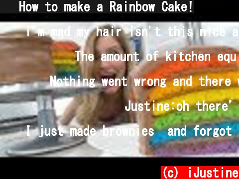 🌈 How to make a Rainbow Cake!  (c) iJustine