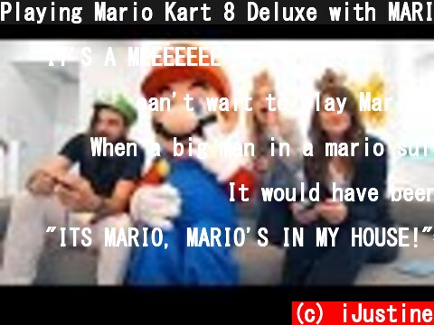 Playing Mario Kart 8 Deluxe with MARIO!  (c) iJustine