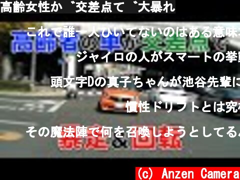 高齢女性が交差点で大暴れ  (c) Anzen Camera