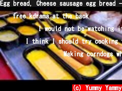 Egg bread, Cheese sausage egg bread - korean street food /치즈 소세지 계란빵  (c) Yummy Yammy