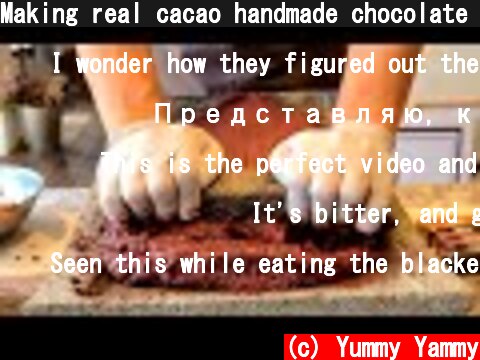 Making real cacao handmade chocolate & cacao tea - Korean dessert  (c) Yummy Yammy
