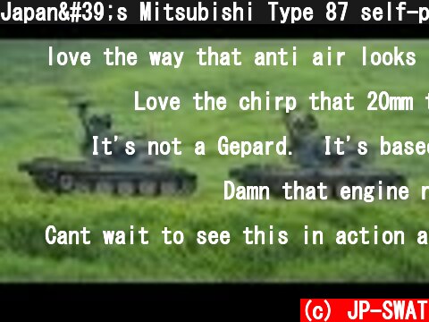 Japan's Mitsubishi Type 87 self-propelled anti-aircraft gun Oerlikon 35 mm twin cannon Guntank JGSDF  (c) JP-SWAT