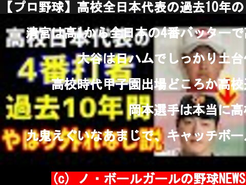 【プロ野球】高校全日本代表の過去10年の４番打者、やはり外れなしでロマン溢れてる説ｗまだまだこれからの選手も多数！（ノ・ボールガールの野球NEWS）  (c) ノ・ボールガールの野球NEWS