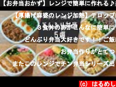 【お弁当おかず】レンジで簡単に作れる♪丼ぶり弁当レシピ５選【obento/lunch box】  (c) はるめし