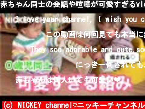 赤ちゃん同士の会話や喧嘩が可愛すぎるvlog【癒し】  (c) NICKEY channel♡ニッキーチャンネル