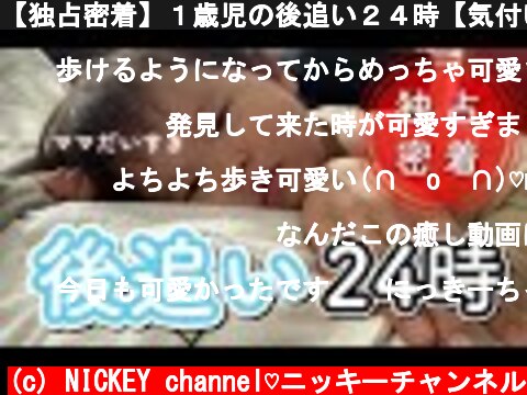 【独占密着】１歳児の後追い２４時【気付いたら後ろにいる】  (c) NICKEY channel♡ニッキーチャンネル