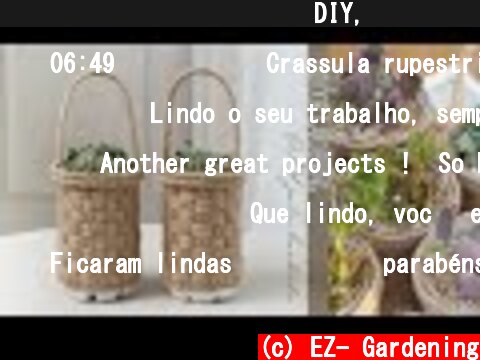 마끈으로 만든 체크바구니 DIY, 다육식물 심기, 손잡이 화분, 플라스틱 재활용 : DIY basket with Jute Rope & Plastic Recycling  (c) EZ- Gardening