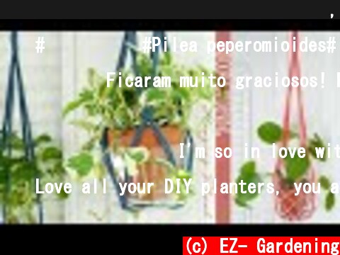 한 줄 묶기로 만든 그물모양 행잉플랜트, 뜨개실, 여름 플랜테리어, 플라스틱 재활용 #필레아페페 #줄리아페페 #엔조이스킨답서스 : Plastic Recycling  (c) EZ- Gardening
