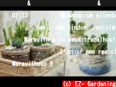 공기정화 & 키우기 쉬운 다육식물 & 플라스틱 재활용 & 책상위에 미니가든 ♻ Plastic Recycling & Succulent, In door gardening 🌵  (c) EZ- Gardening