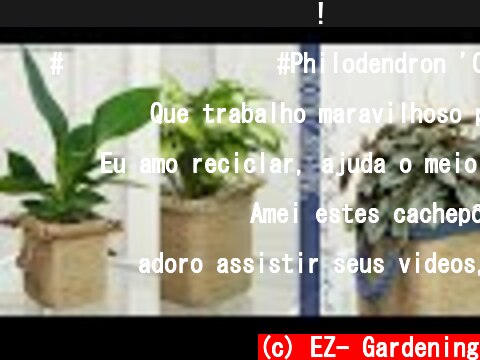 마끈 바구니를 물 받침대로! 페트병에 공기정화 식물심기, 플라스틱 리사이클 : planting air purification plants, plastic recycling, PET  (c) EZ- Gardening