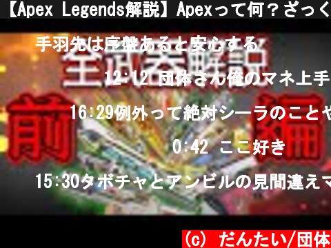 【Apex Legends解説】Apexって何？ざっくり全武器紹介㉗【前編】  (c) だんたい/団体