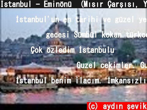 Istanbul - Eminönü  (Mısır Çarşısı, Yeni Camii, Galata Köprüsü, Çiçek Pazarı)  (c) aydın şevik