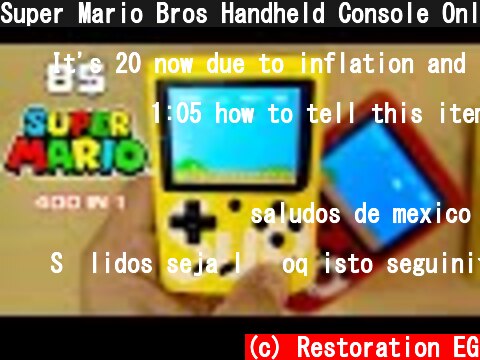 Super Mario Bros Handheld Console Only 8$ 400 in 1 Games Game PAD- Retro Games unboxing and review  (c) Restoration EG