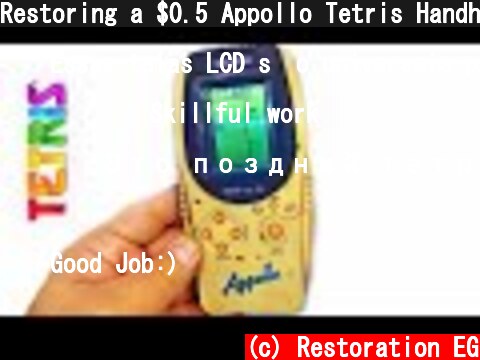 Restoring a $0.5 Appollo Tetris Handheld. 118- Games in 1 Console - Retro Game Restoration  (c) Restoration EG