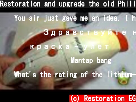 Restoration and upgrade the old Philips Handheld vacuum cleaner and bring it back to life  (c) Restoration EG