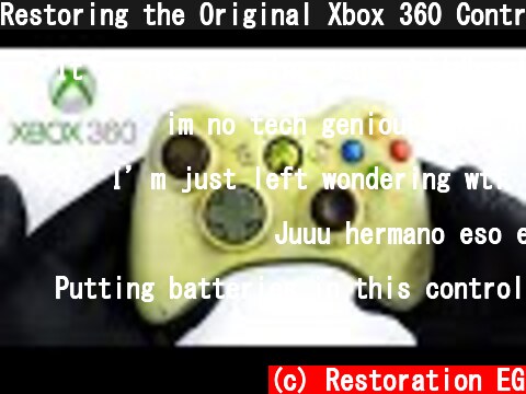 Restoring the Original Xbox 360 Controller - Retro Console Restoration & Repair  - ASMR  (c) Restoration EG