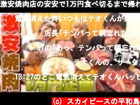 激安焼肉店の安安で1万円食べ切るまで帰れません！！！【あいにょん】  (c) スカイピースの平和島