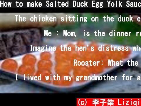 How to make Salted Duck Egg Yolk Sauce（Chinese Mayonnaise）蛋黄酱：起沙滋油，咸鲜酥软|Liziqi Channel  (c) 李子柒 Liziqi