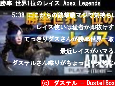 勝率 世界1位のレイス Apex Legends  (c) ダステル - DustelBox
