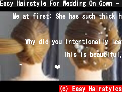Easy Hairstyle For Wedding On Gown - Beautiful Simple Hairstyles For Saree | Hair Tutorial  (c) Easy Hairstyles