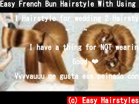 Easy French Bun Hairstyle With Using Clutcher - French Roll Hairstyle | Party Wear Bun Hairstyles  (c) Easy Hairstyles