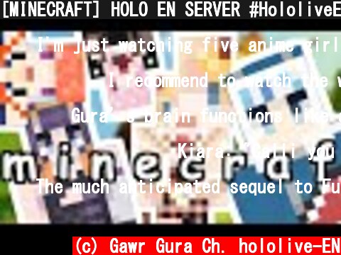 [MINECRAFT] HOLO EN SERVER #HololiveEnglish  (c) Gawr Gura Ch. hololive-EN